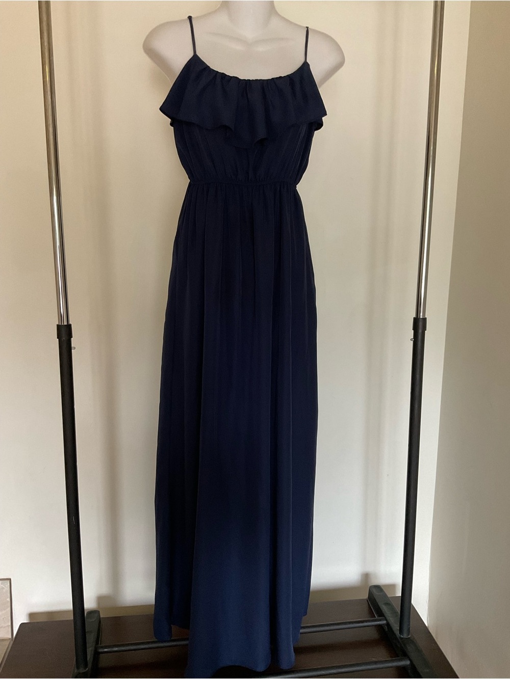 Forever 21 Navy Ruffle-Front Maxi Dress